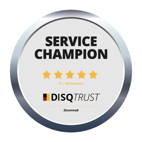 DISQTrust-Siegel Service-Champion 2komma8 Siegel Service Champion