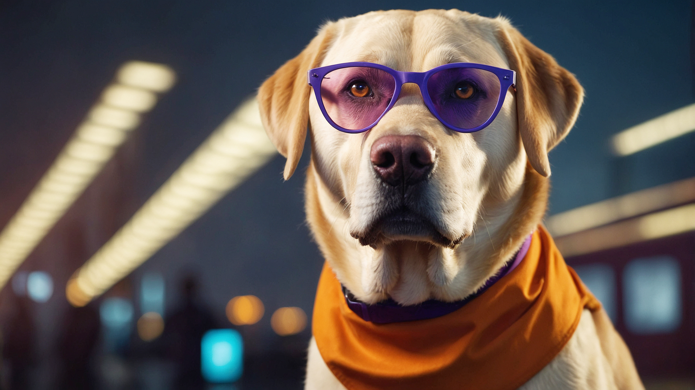 Stratege Mateo Li-generiertes Bild eines blonden Labradors mit Brille