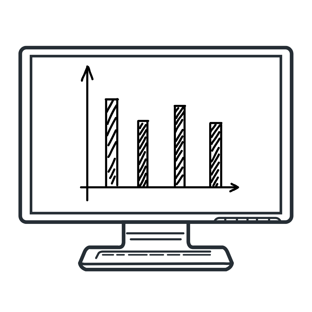 Monitoring Illustration eines Monitors mit einem Diagramm