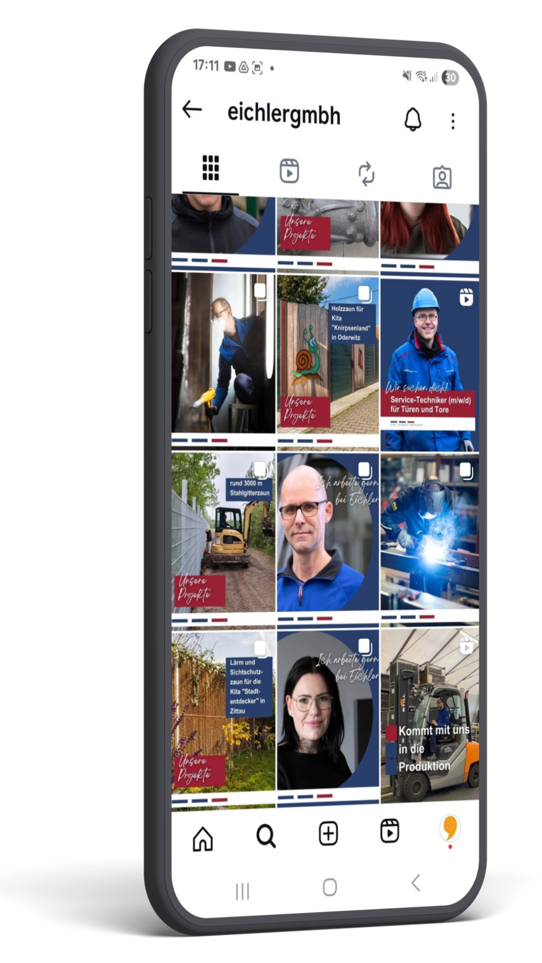 Instagramprofil der Eichler GmbH