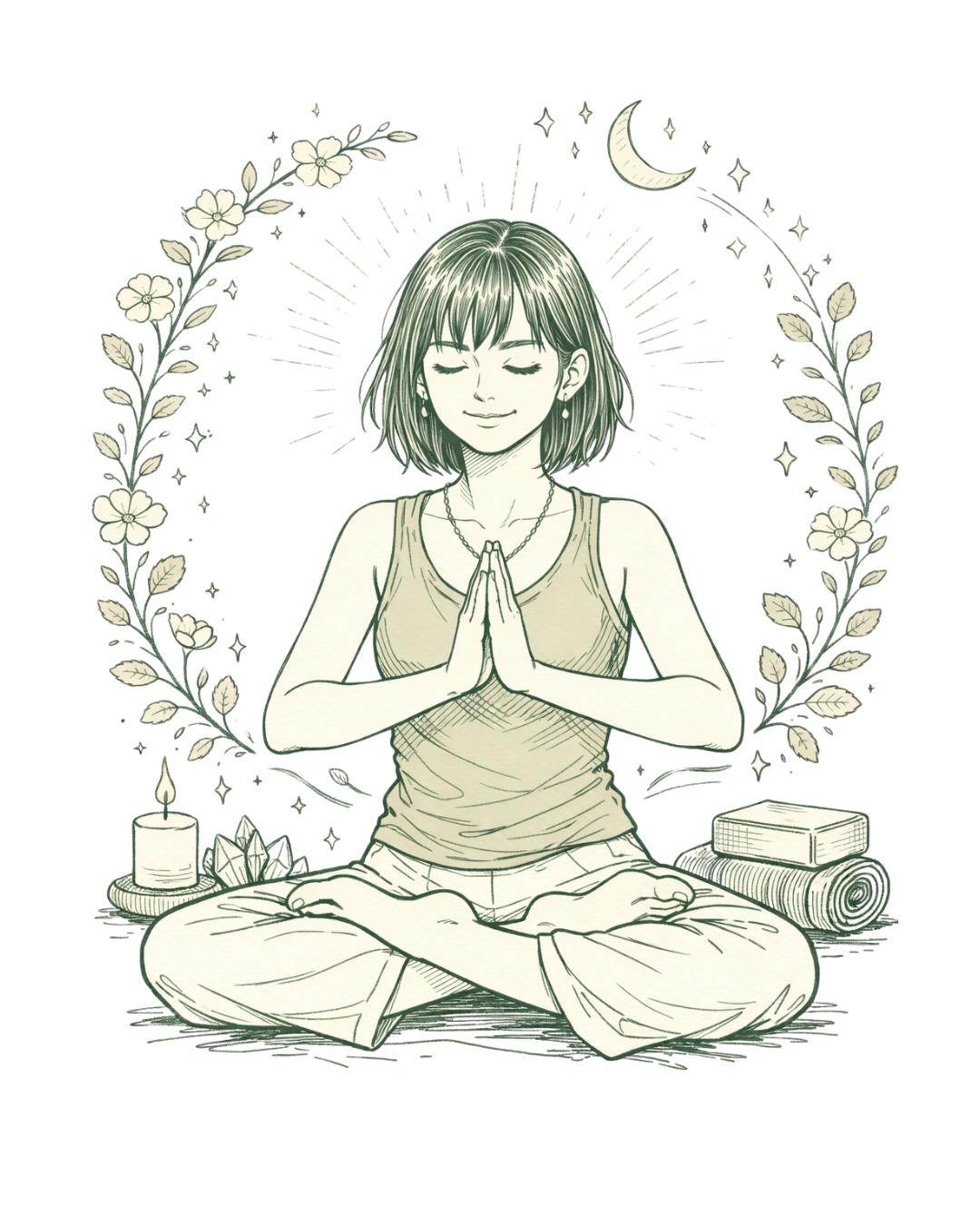Illustration für Klancoachin Melanie in Yogapose